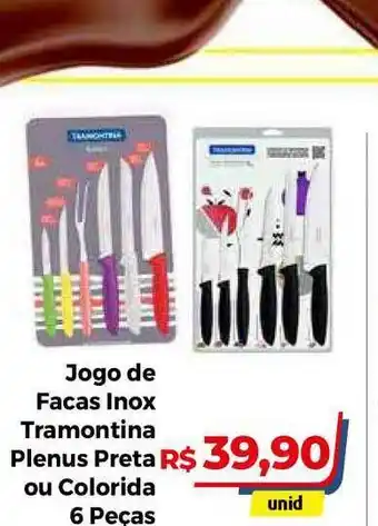 Hiper Moreira Jogo De Facas Inox Tramontina Plenus Preta Ou Colorida oferta
