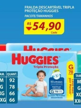 Assaí Atacadista Fralda Descartavel Tripla Protecao Huggies oferta