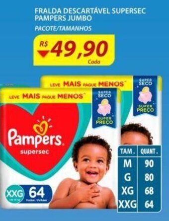 Assaí Atacadista Fralda Descartavel Supersec Pampers Jumbo oferta