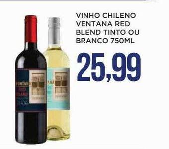 Apoio Mineiro Vinho chileno ventana red blend tinto ou branco oferta