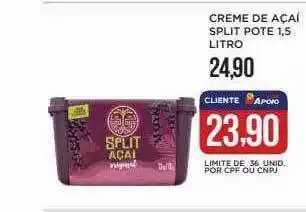 Apoio Mineiro Creme de açai split pote 1.5 litros oferta