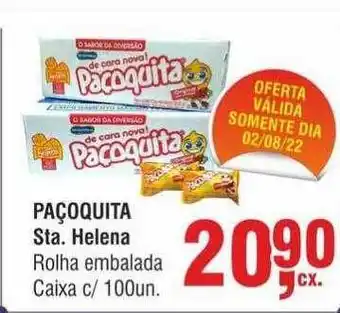 Higa Atacado Paçoquita sta. helana rolha embalada caixa c 100un. oferta