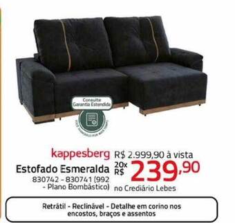 Lojas Lebes Kappesberg estofado esmeralda oferta