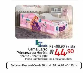Cama carro princesa ou heróis