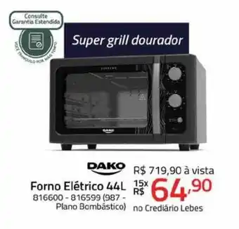 Lojas Lebes Forno elétrico 44k dako oferta