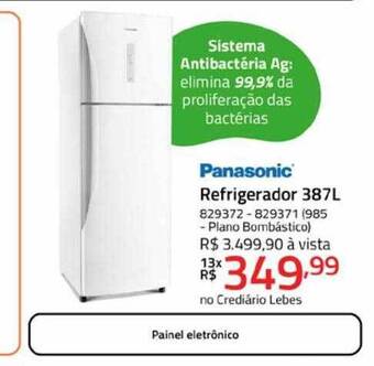 Lojas Lebes Panasonic refrigerador 387l oferta