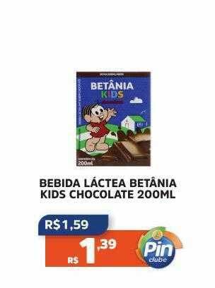 Pinheiro Supermercado Bebida lactea betânia kids chocolate oferta