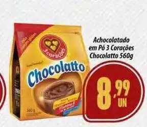 Achocolatado em pó 3 corações chocolatto