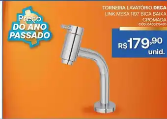 Torneira lavatório deca link mesa 1197 bica baixa cromada