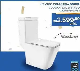 Santa Cruz Acabamentos Kit vaso com caixa docol vougan 3-6l branco oferta