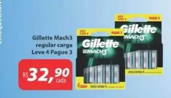 Gillette mach3 regular carga leve 4 pague 3