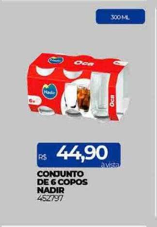 Lojas Certel Conjunto de 6 copos nadir oferta