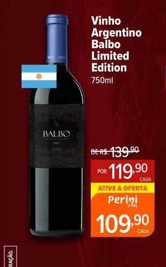 Perini Vinho argentino balbo limited edition oferta