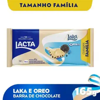 Supermercados Pedroso Chocolate branco lacta com biscoito oreo tamanho família laka 165g oferta