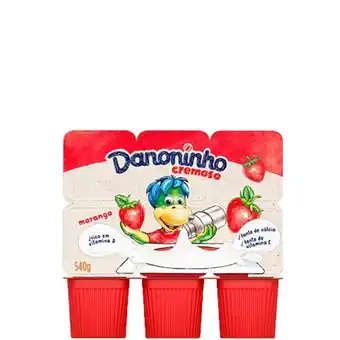 Super Lagoa Iogurte danoninho polpa morango 510g oferta