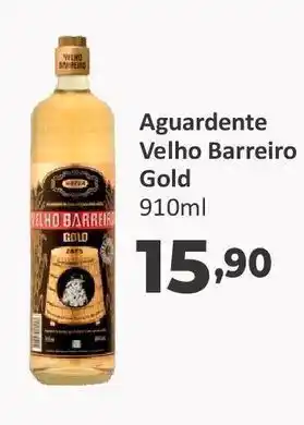 Aguardente velho barreiro gold 910ml