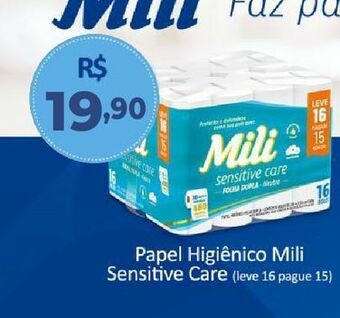 Peruzzo Papel higiênico mili sensitive care leve 16 pague 15 oferta