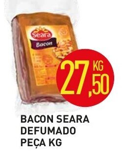 Calvo Atacadista Bacon Seara Defumado peca 1kg oferta