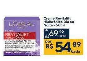Drogaria Coop Creme revitalift hialurônico dia ou noite oferta