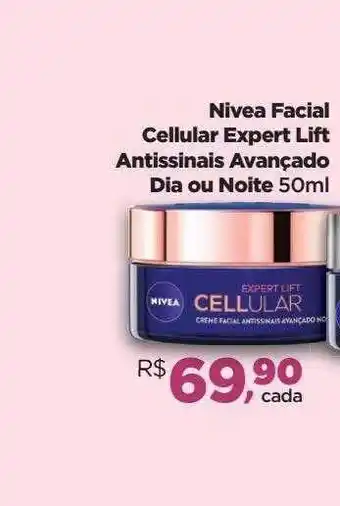 Farmácias Nissei Nivea facial cellular expert lift antissinais avançado dia ou noite oferta