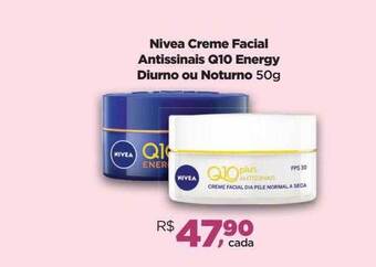 Farmácias Nissei Nivea creme facial antissinais q10 energy diurno ou noturno oferta