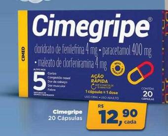 Farmácias Nissei Cimegripe 20 cápsulas oferta