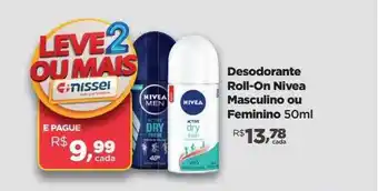 Farmácias Nissei Desodorante roll-on nivea masculino ou feminino oferta