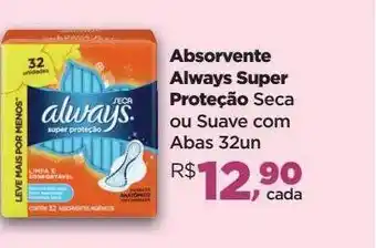 Absorvente always super proteção seca ou suave com abas 32