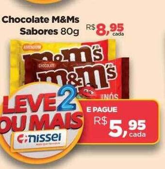 Farmácias Nissei Chocolate m&ms sabores oferta