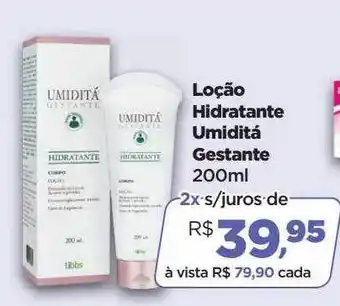 Loção hidratante umiditá gestante