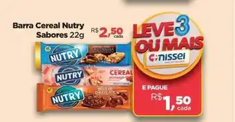 Barra cereal nutry sabores