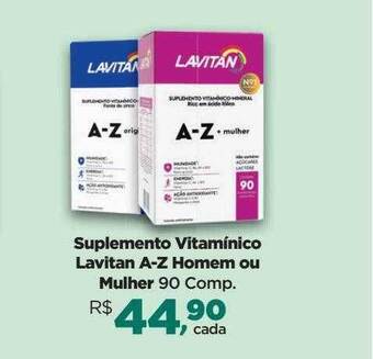 Farmácias Nissei Suplemento vitamínico lavitan a-z homem ou mulher oferta