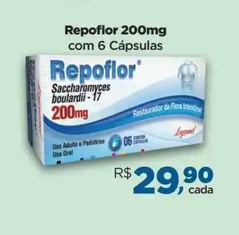 Farmácias Nissei Repoflor 200mg com 6 cápsulas oferta