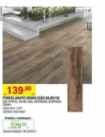 Porcelanato demolição 28.8x119