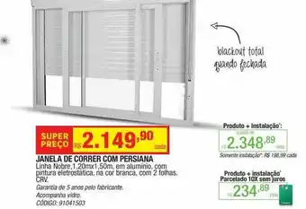 Leroy Merlin Janela de correr com persiana oferta
