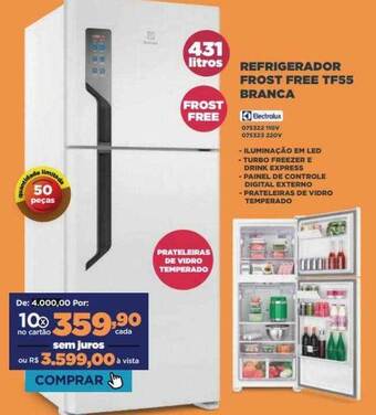Refrigerador frost free tf55 branca electrolux