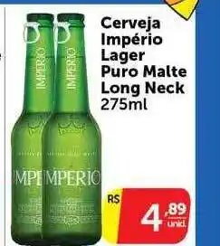 Pires Cerveja império lager puro malte long neck oferta