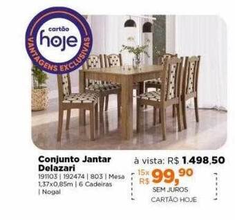 Lojas TaQi Conjunto jantar delazari oferta