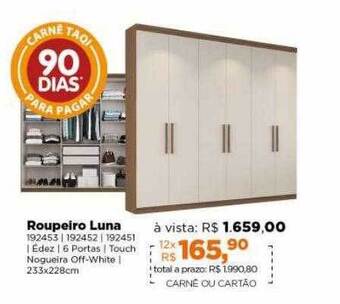 Lojas TaQi Roupeiro luna oferta