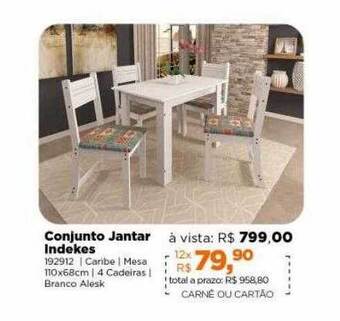Lojas TaQi Conjunto jantar indekes oferta