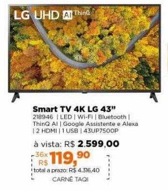 Lojas TaQi Smart tv 4k lg 43 oferta