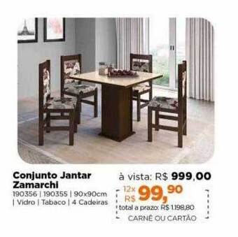 Lojas TaQi Conjunto jantar zamarchi oferta