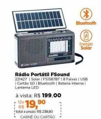 Lojas TaQi Rádio portátil fsound oferta