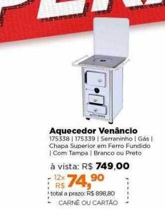 Lojas TaQi Aquecedor venâncio oferta