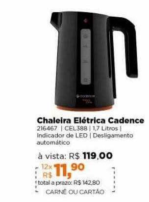 Lojas TaQi Chaleira elétrica cadence oferta