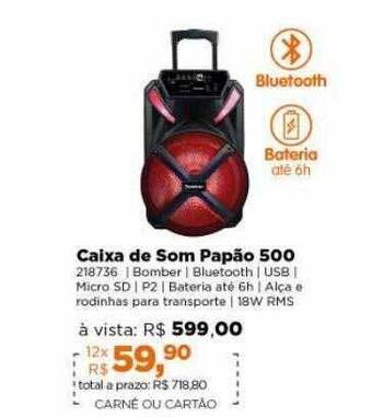 Lojas TaQi Caixa de som papão 500 oferta