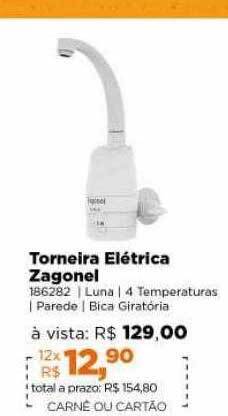 Lojas TaQi Torneira elétrica zagonel oferta
