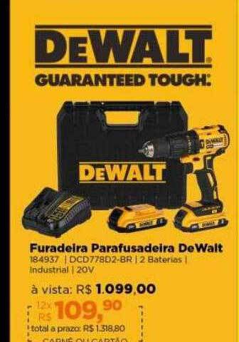 Lojas TaQi Furadeira parafusadeira dewalt oferta