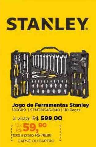 Lojas TaQi Jogo de ferramentas stanley oferta