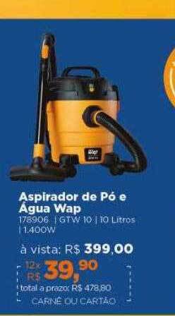 Lojas TaQi Aspirador de pó e água wap oferta
